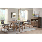 Oslo Counter Stool with Woven Back and 4 Legs, Weathered Chestnut, Set of 2