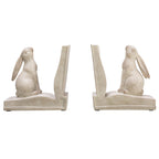 Creative Co-Op Bunny Rabbit Bookends Set of 2 White Polyresin EC1501