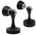 Solid Mental Magnetic Door Stop, Wall Mounted, Black, 2 Pack