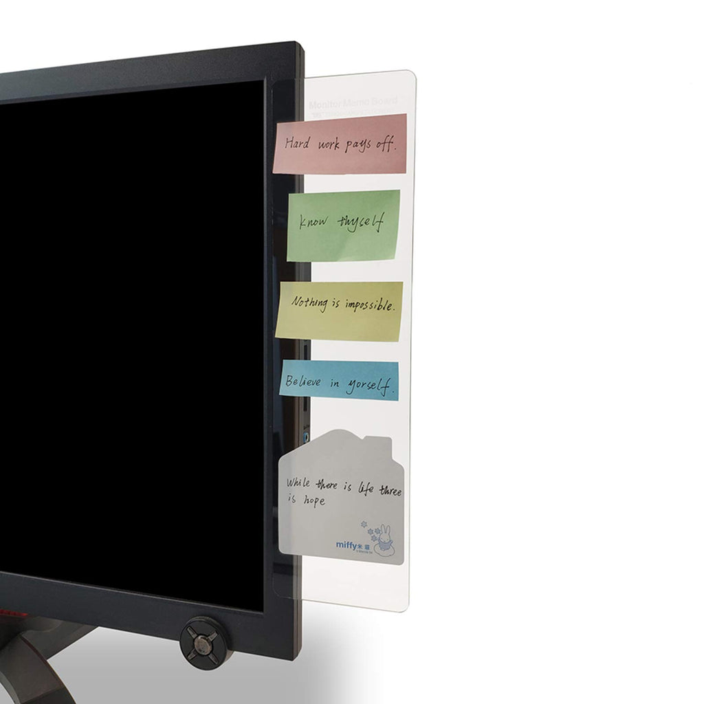 Minsa Fashion Multifunction Utility Acrylic Transparent Computer Monitors Side Panel/Memo Pads/Message Boards/Sticky Boards For