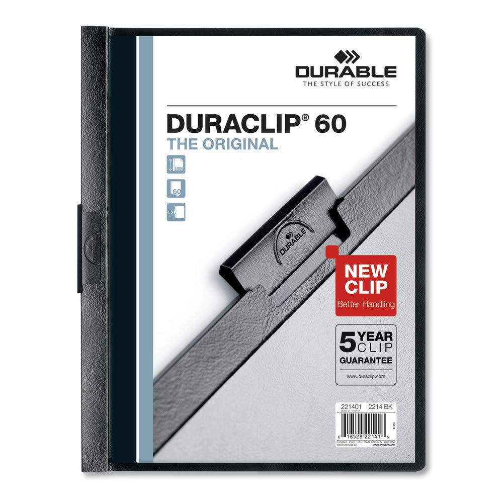 Duraclip Report Cover, 60 Sheet, Black - 25 Bx