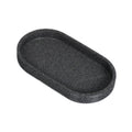 Merishopp Soap Dispenser Tray Oval Shape Sleek Vanity Tray For Perfume Trinkets Modern Dark Grey