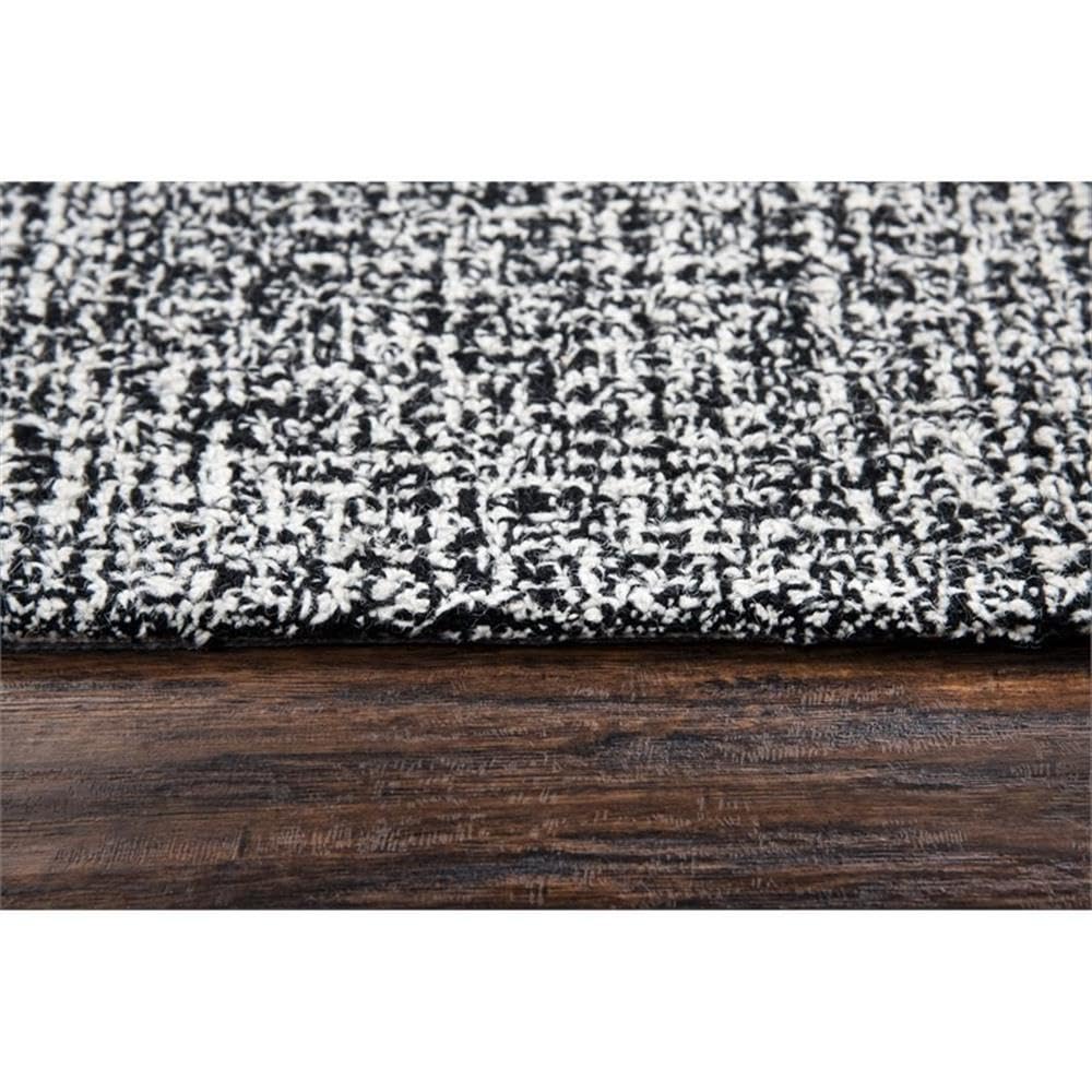 Overstock London Abstract/Tweed Wool Hand-Tufted Rug Charcoal 2'6" X 8' 8' Runner Runner Rectangle