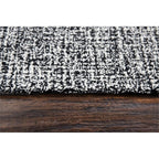 Overstock London Abstract/Tweed Wool Hand-Tufted Rug Charcoal 2'6" X 8' 8' Runner Runner Rectangle