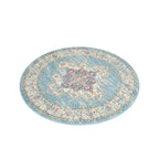 Nourison Passion Light Blue 4' X Round Area Rug, Boho, Traditional, Easy Cleaning, Non Shedding, Bed Room, Living Room, Hallway, (4' Round)