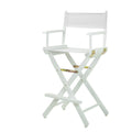 Casual Home Director'S Chair ,White Frame/White Canvas,30" - Bar Height