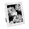 Laura Ashley 8x10 White & SIlver Flower Textured Hand-Crafted Resin Picture Frame w/Easel & Hook for Tabletop & Wall Display, De
