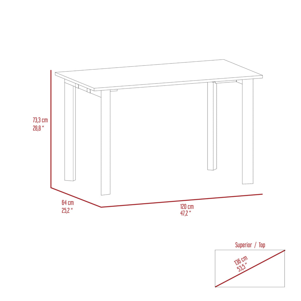 Tuhome Cabo Writing Desk, Four Legs -Mahogany