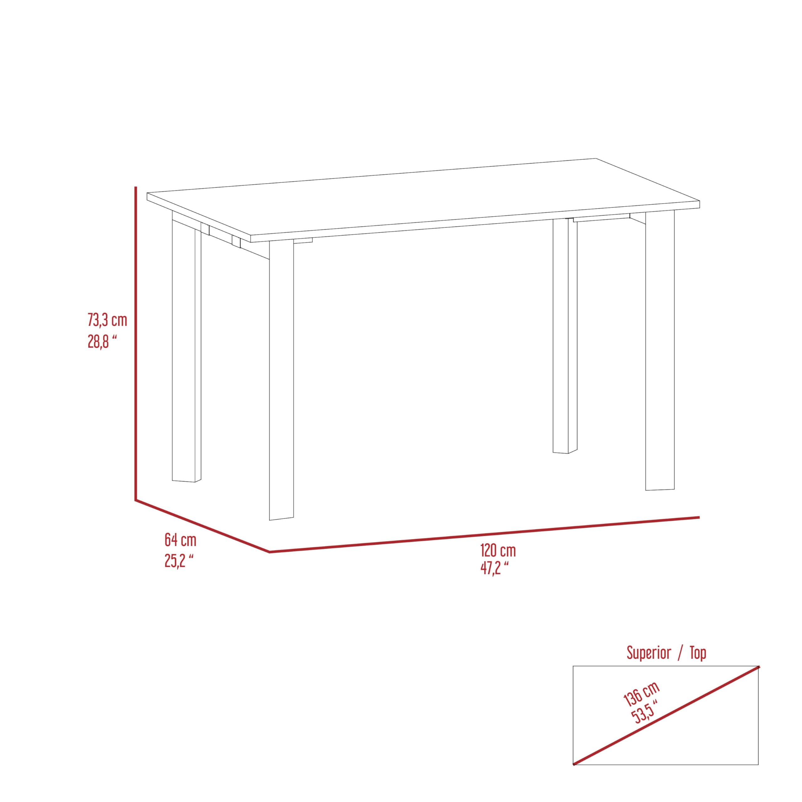 Tuhome Cabo Writing Desk, Four Legs -Mahogany