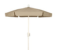 FiberBuilt Umbrellas Garden Umbrella, 7.5 Foot Beige Canopy and White Pole