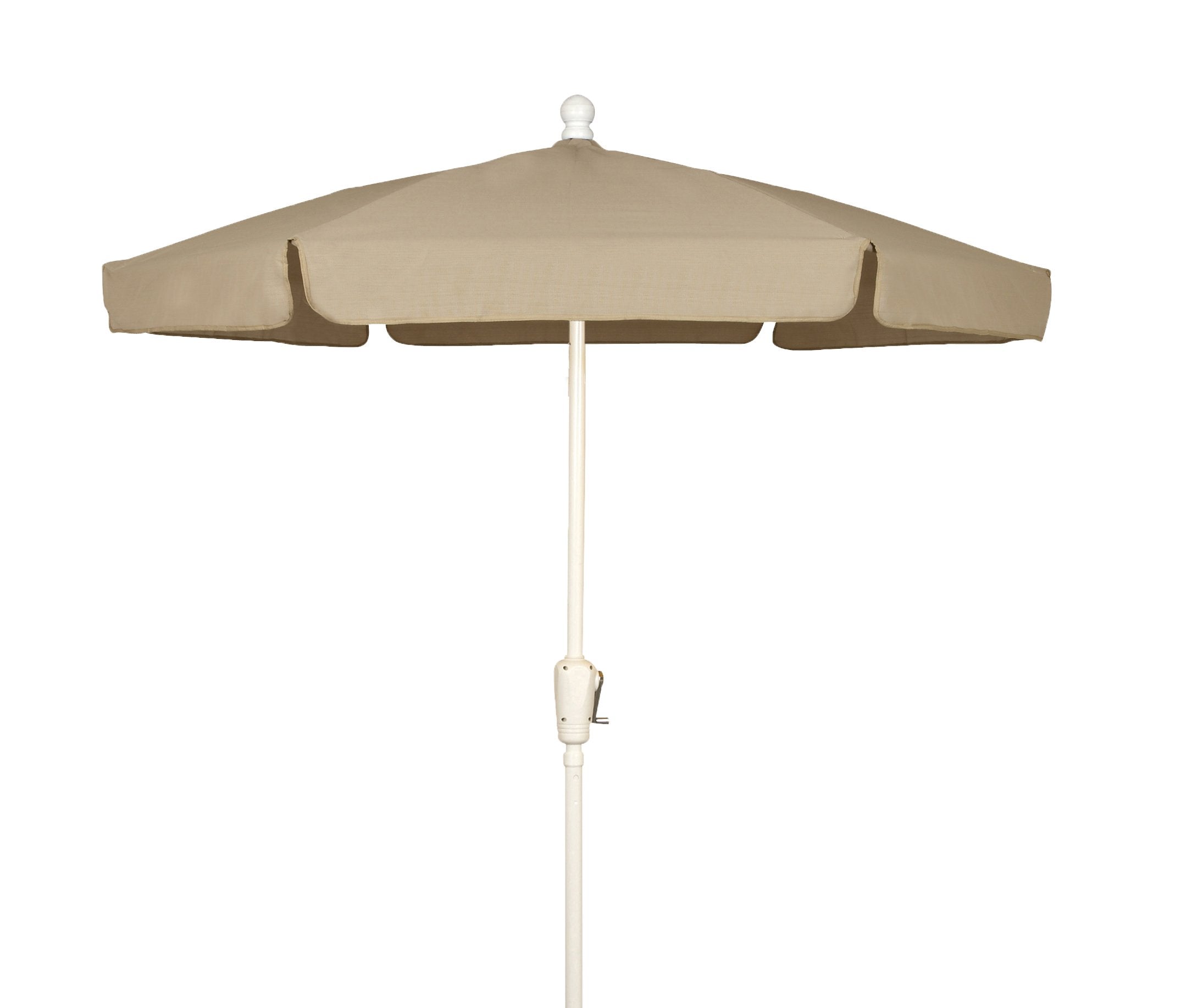 FiberBuilt Umbrellas Garden Umbrella, 7.5 Foot Beige Canopy and White Pole