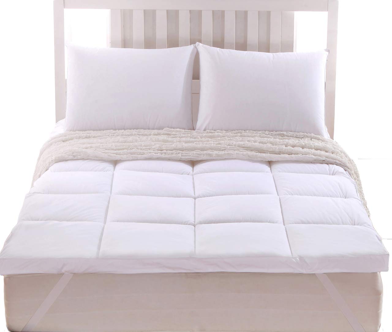 Royal Tradition 2 Inch Plush 100 Percent Microfiber King Down Alternative Mattress Pad/Topper
