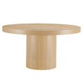 Modway Gratify 59&Quot; Round Mdf Wood Dining Table In Oak Finish