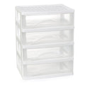 Gonice White Desk 4 Drawer Organizer, Plastic Small Drawer Storage, Desk Storage For Office And Home