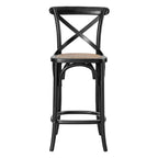 Modway Gear X-Back Wood Counter Stool In Black