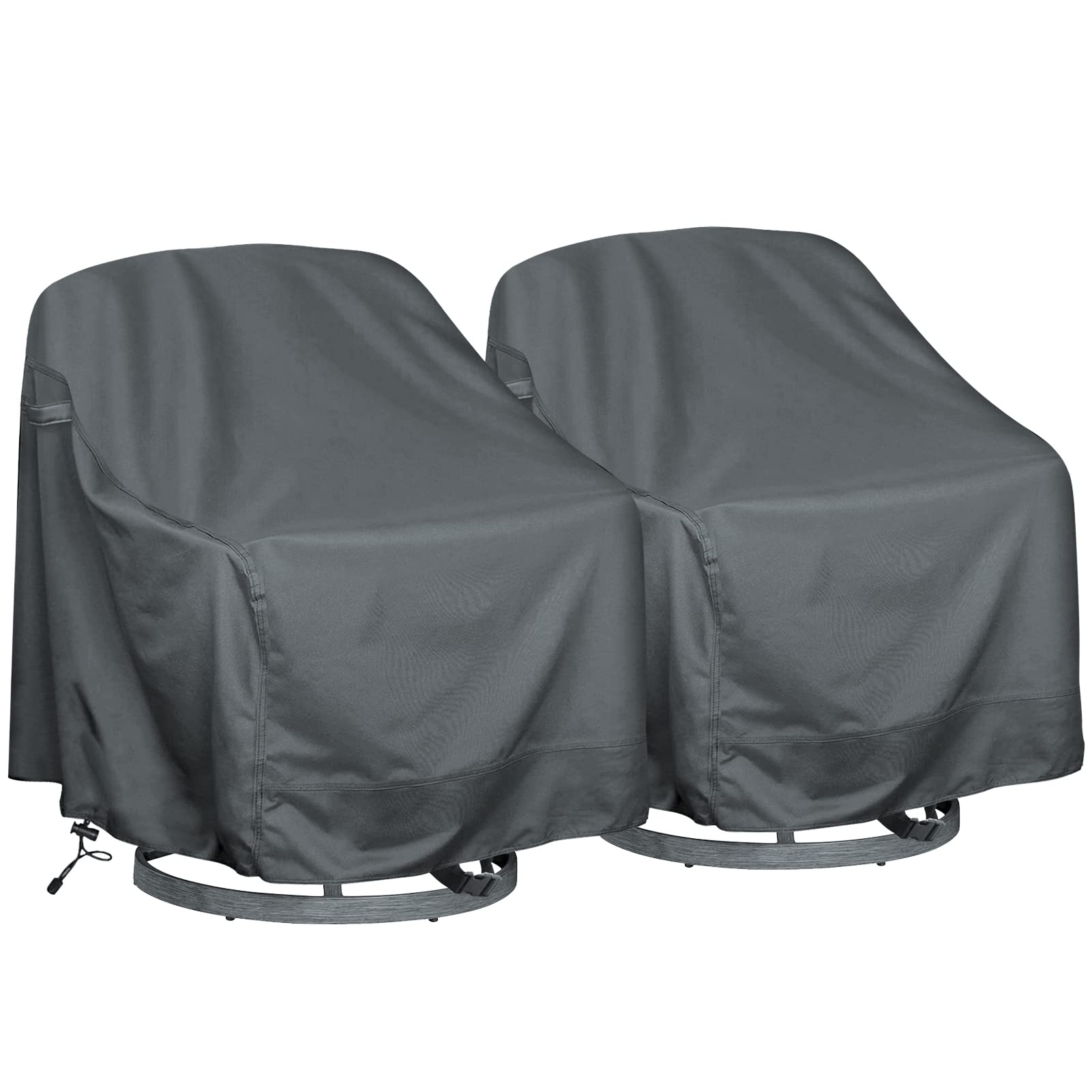 Outdoor Swivel Lounge Chair Cover 2 Pack, Fits To (39' L X 37' W X 38' H) Lawn Patio Chairs, 420D Tear-Resistant, Uv Resistant, Waterproof For Furniture Covers, Gray