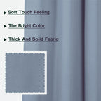 Mysky Home Blue Blackout Curtains For Living Room, 95 Inch Long Grommet Room Darkening Curtain For Bedroom, Amazing Triple Weave Thermal Insulated Curtain, 1 Curtain Panel, 52 X 95 Inch, Dusty Blue