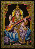 Cotton Canvas Goddess SARASWATI 43  X 30  Tapestry