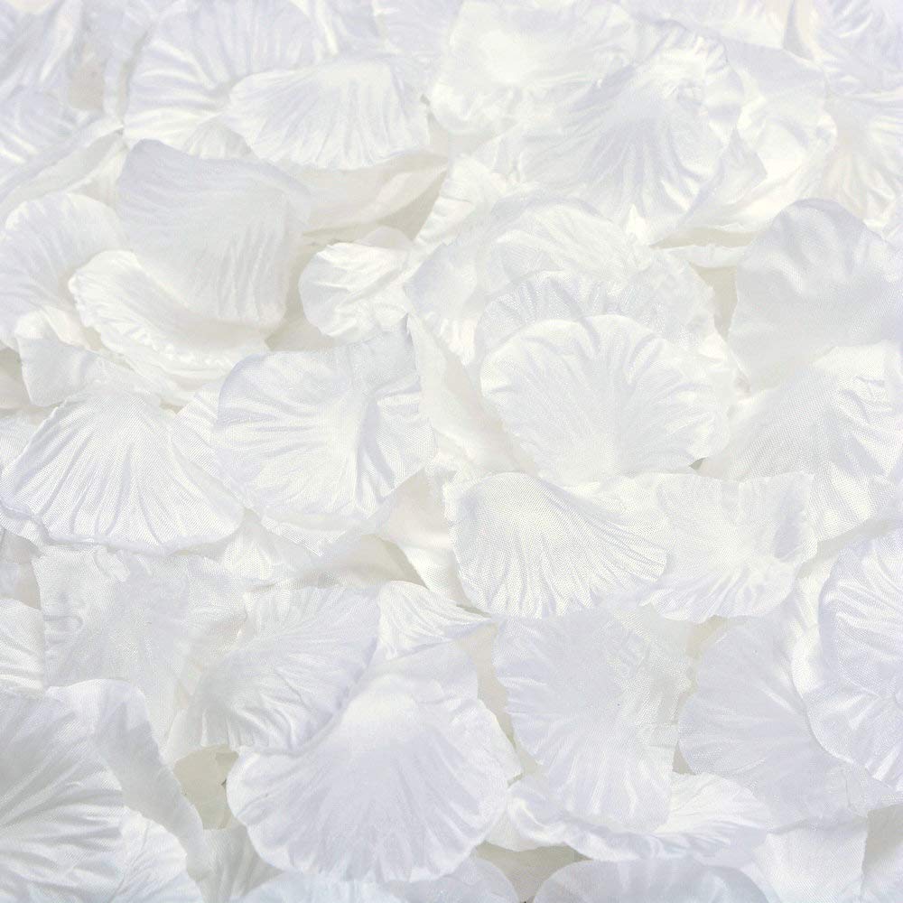 CODE FLORIST 2200 PCS Silk Rose Petals Wedding Flower Decoration (White)
