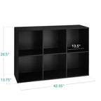 Best Choice Products 6-Cube Storage Organizer, 13.5In Shelf Opening, Bookcase, Display Shelf, Customizable W/ 3 Removable Back Panels – Black