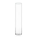 CYS Excel Clear Glass Cylinder Vase (H:24 D:4) | Multiple Size Choices Glass Flower Vase Centerpieces | Hurricane Floating Candl