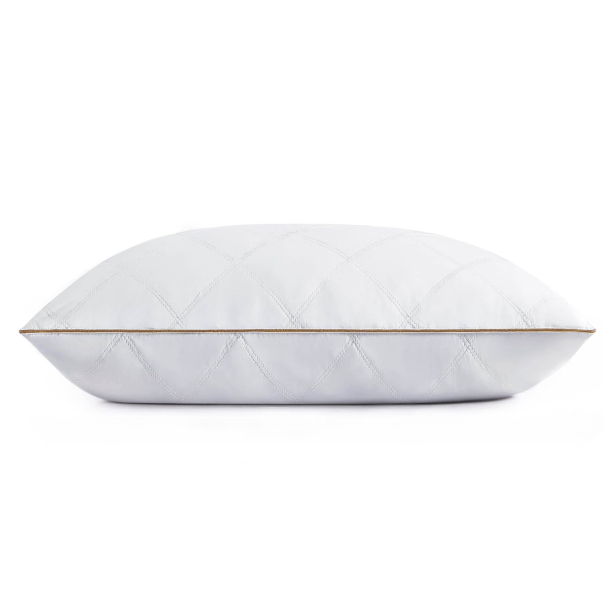 Puredown Goose Feathers And Down Pillow With Diamond Quilting Breathable Downproof Cover, Pack Of 1, Standard Size
