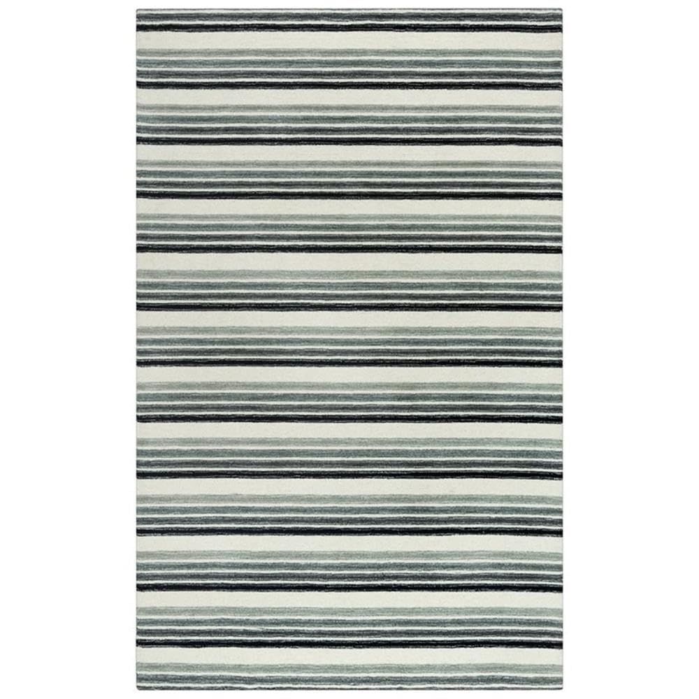 Alora Decor Rivera 7'9" X 9'9" Stripe Gray/Ivory/Charcoal Hand-Tufted Area Rug