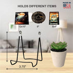 Kingdom Solutions Made In Usa 6-Pack Sturdy & Durable Adjustable Metal Easels To Display Books, Frames, Comics, Plates & More -