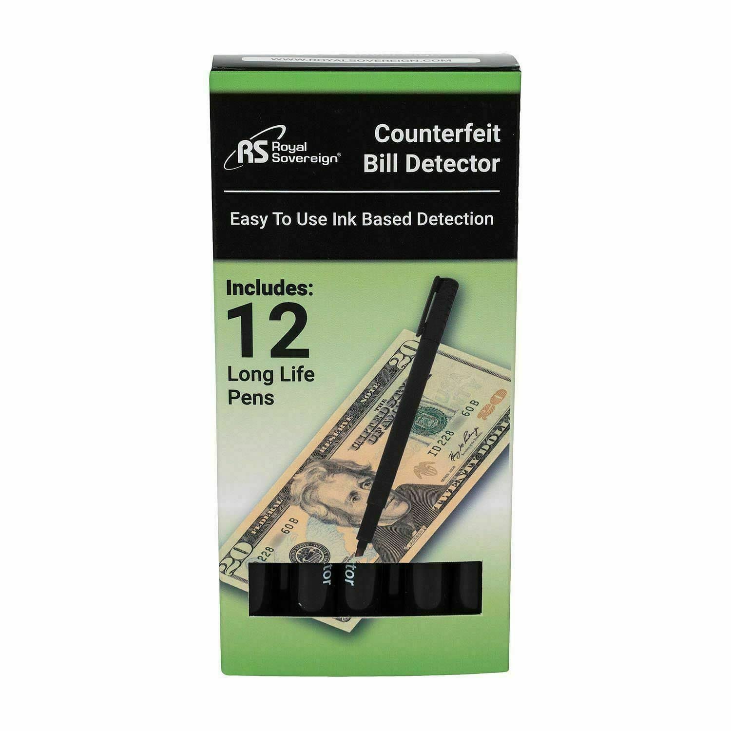 Royal Sovereign Counterfeit Detection Pens 12 Pack (Rcd-0112-Adbk)