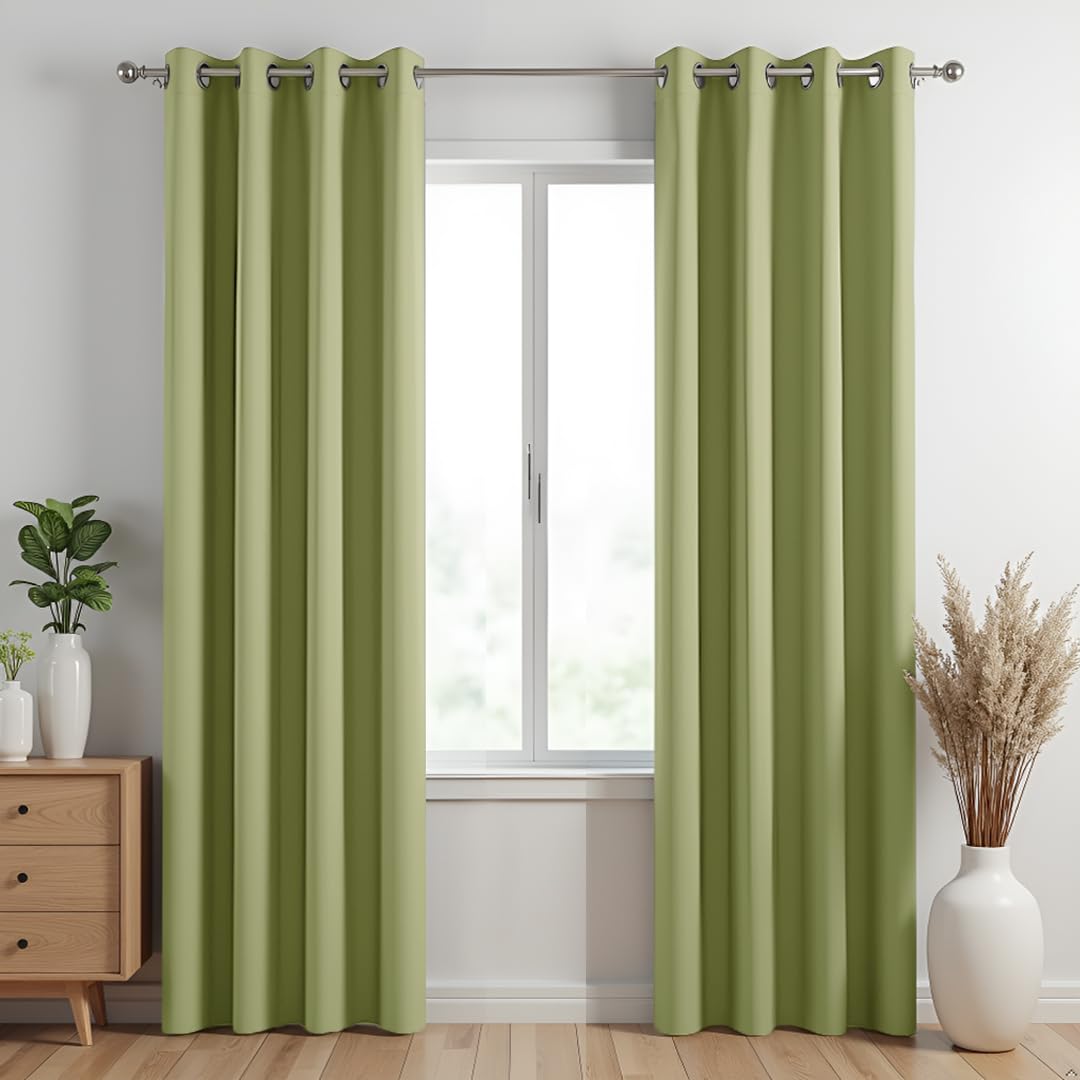 Homemonde Blackout Door 7 Feet Opaque Curtains 71% Room Darkening Heavy Curtain Set Of 2, Thermal Insulation, Noise Reduced  (C
