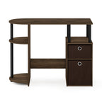 Furinno Jaya Simplistic Computer Study Desk, Columbia Walnut/Black/Dark Brown