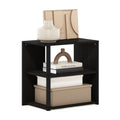 Furinno Romain 2-Tier End Table, Espresso/Black