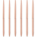 Unibene 6 Pack Ballpoint Pens-Rose Gold, Slim Mentallic Retractable Lightweight Pens Set Nice Gift For Business Office Students