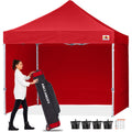 Abccanopy Easy Pop Up Canopy Tent With Sidewalls 10X10 Commercial -Series, Red