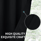 BGment Rod Pocket Blackout Curtains, Thermal Insulated, 42"W x 48"L, Black, 2 Panels, Model BLACK4248R