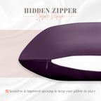 Elegant Comfort Silky And Luxurious 2-Piece Satin Pillowcase Set For Healthier Skin And Hair, Hidden Zipper Closure And Beautifully Packaged, Satin Pillowcase Set, King, Purple