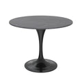 Verve 36 Round Dining Table, Black Base with Sintered Stone Grey Top