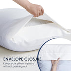 Freshculture White Pillowcases Queen Size 2 Pack - Pillowcase Set - Envelope Closure - Soft Brushed Microfiber Fabric - 20X30 In