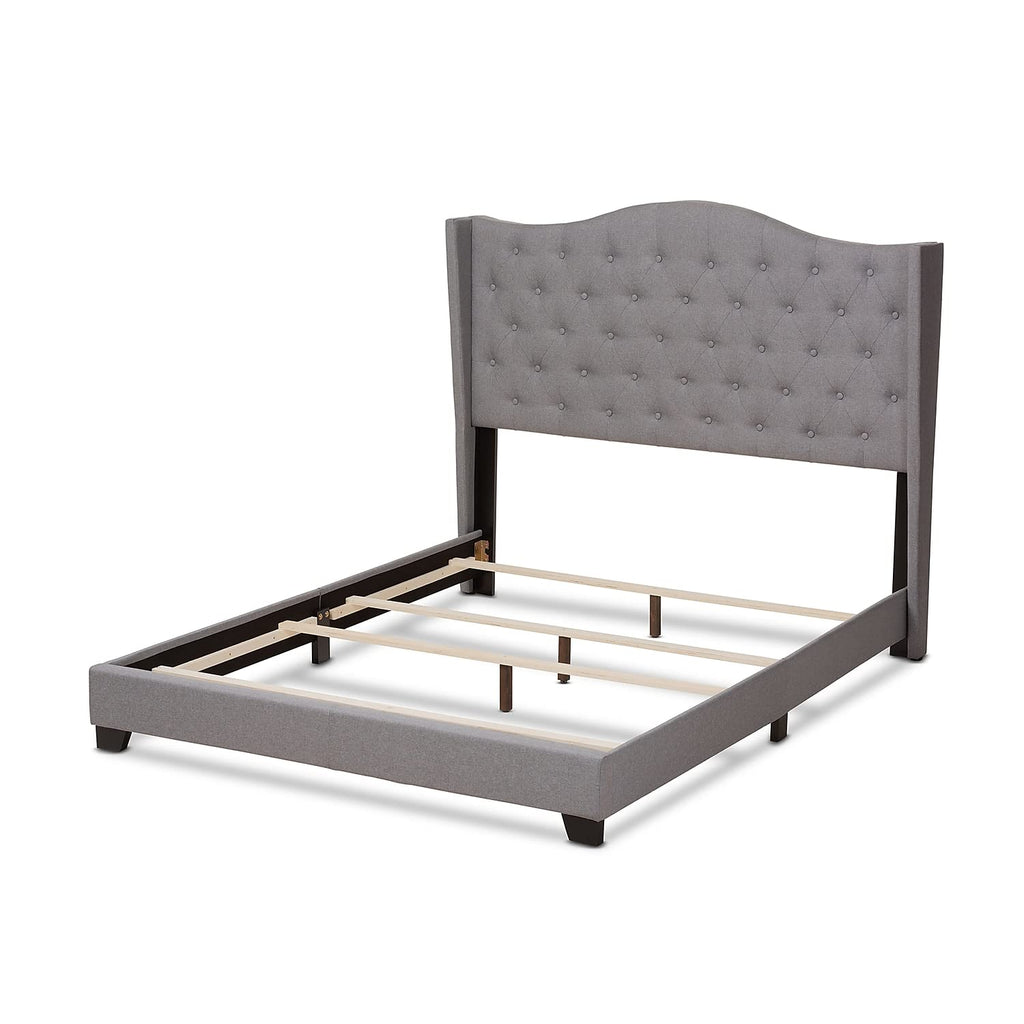 Baxton Studio Alesha Bed, Queen, Grey (149-8930-HiT)