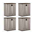 Suncast 4 Pack 9 Cu. Ft. Base Storage Cabinet, Resin Garage Organizer, Platinum Metallic/Slate