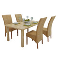 vidaXL 4X Dining Chair Garden Pation Courtyard Poolside Outdoor Furniture Modular Collection Handwoven Home Kitchen Furniture Seats Brown Rattan