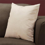 Monarch Specialties 9318, 18 X 18 Square, Insert Included, Decorative Throw, Accent, Sofa, Couch, Bedroom, Polyester, Hypoallergenic, Beige, Modern Pillow 18'X 18' Light Taupe Feathered Velvet 1Pc