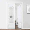 Nicetown Front Door Curtains - Thermal Insulated Tricia Door Window Curtain Self Adhesive Window Covering Drapery Room Darkening Blinds For Patio French Door, W26 X L72 Inch, 1 Panel, Pure White