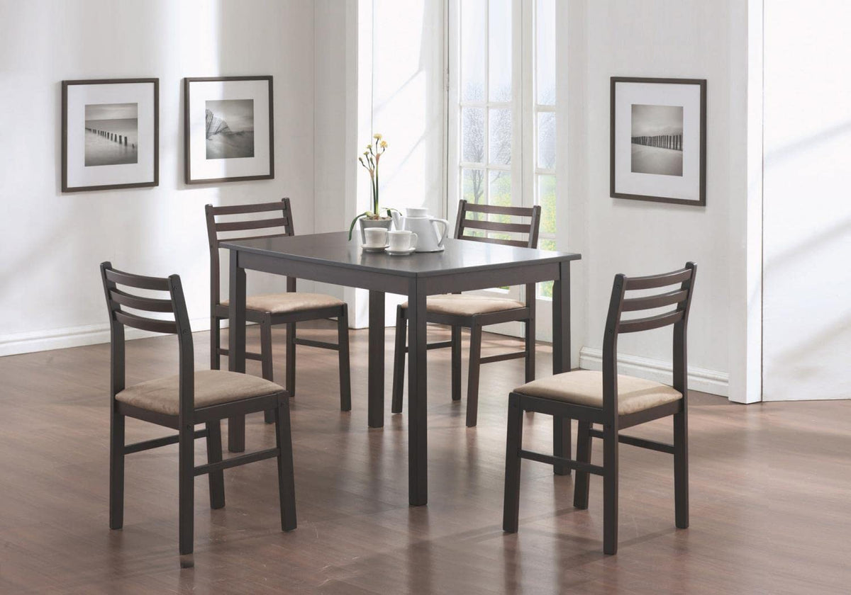 Monarch Specialties Veneer 5-Piece Dining Set, Cappuccino