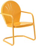 Crosley Furniture Griffith Outdoor Chair, Retro Metal Patio Chairs for Dining, Porch, Deck, Balcony, Tangerine