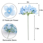 Jpsor 40Pcs Artificial Hydrangea Silk Flower Heads With Stems, Fake Flowers For Wedding Centerpiece Home Garden Party Decoration