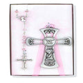 Pewter Girl Cross/Rosary Set