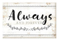 Always And Forever Rustic Wood Wall Sign 12x18