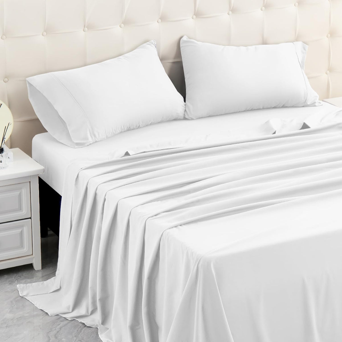Micoral Full Bed Sheets Set, Soft Breathable Bedding Sheet Set, Sheets Set With 16'' Deep Pocket Design (4 Pieces, Full, Modern
