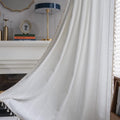 Colorbird White Curtains For Living Room, 94 Inch Length Boho Room Darkening Drapes, 2 Panels Embroidered Country Door Farmhouse